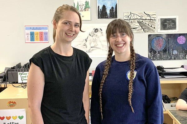 Heather Bolin, the program’s lead teacher, works alongside Brooklyn Figursky to deliver flexible, individualized instruction that meets students where they’re at.
