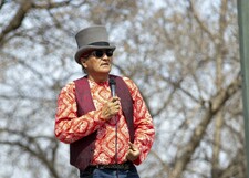 Elder Burt Bull addressed those gathered at the National Day of Awareness for Missing & Murdered Indigenous Women and Girls and Two Spirited People ceremony and walk, May 5 in Ponoka.